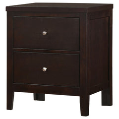 Garrett Cappuccino 2-Drawer Rectangular Nightstand