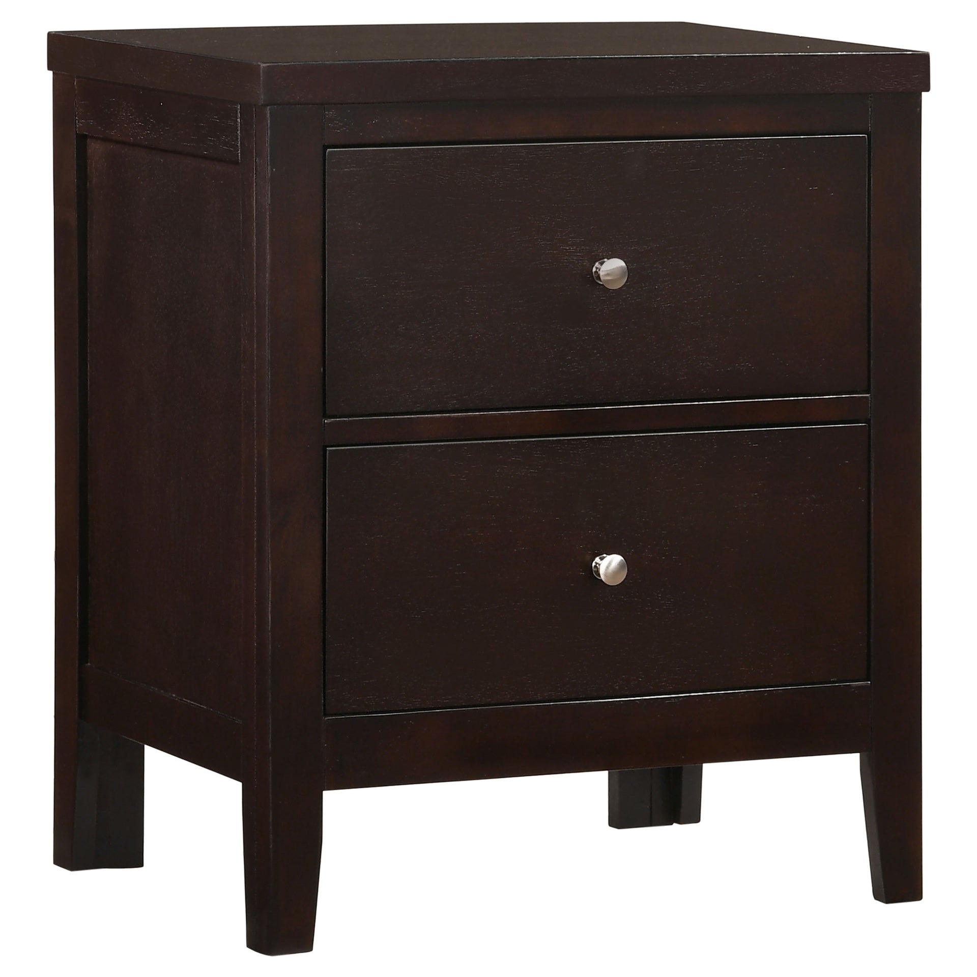 Garrett Cappuccino 2-Drawer Rectangular Nightstand