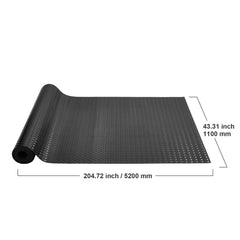 Garage Floor Mats 2 Rolls 17 x 3.6 Ft Garage Mat 2.5mm Thickness Black Garage Flooring PVC Garage Mats for Under Car