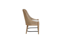 Cane Backed Host Chair in Sand Colored Finish Set of 2