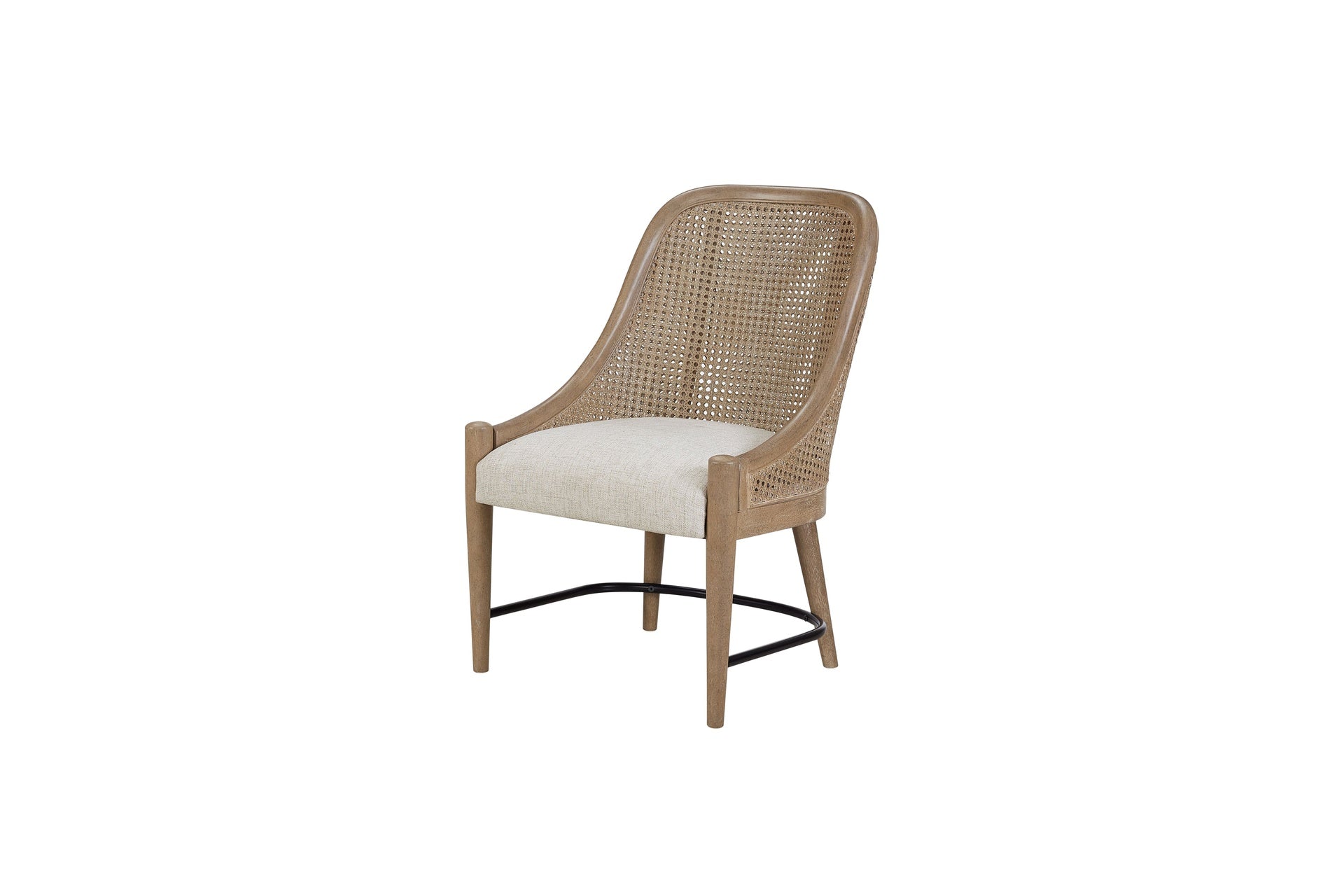 Cane Backed Host Chair in Sand Colored Finish Set of 2