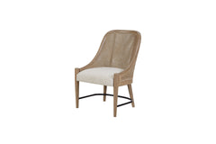 Cane Backed Host Chair in Sand Colored Finish Set of 2