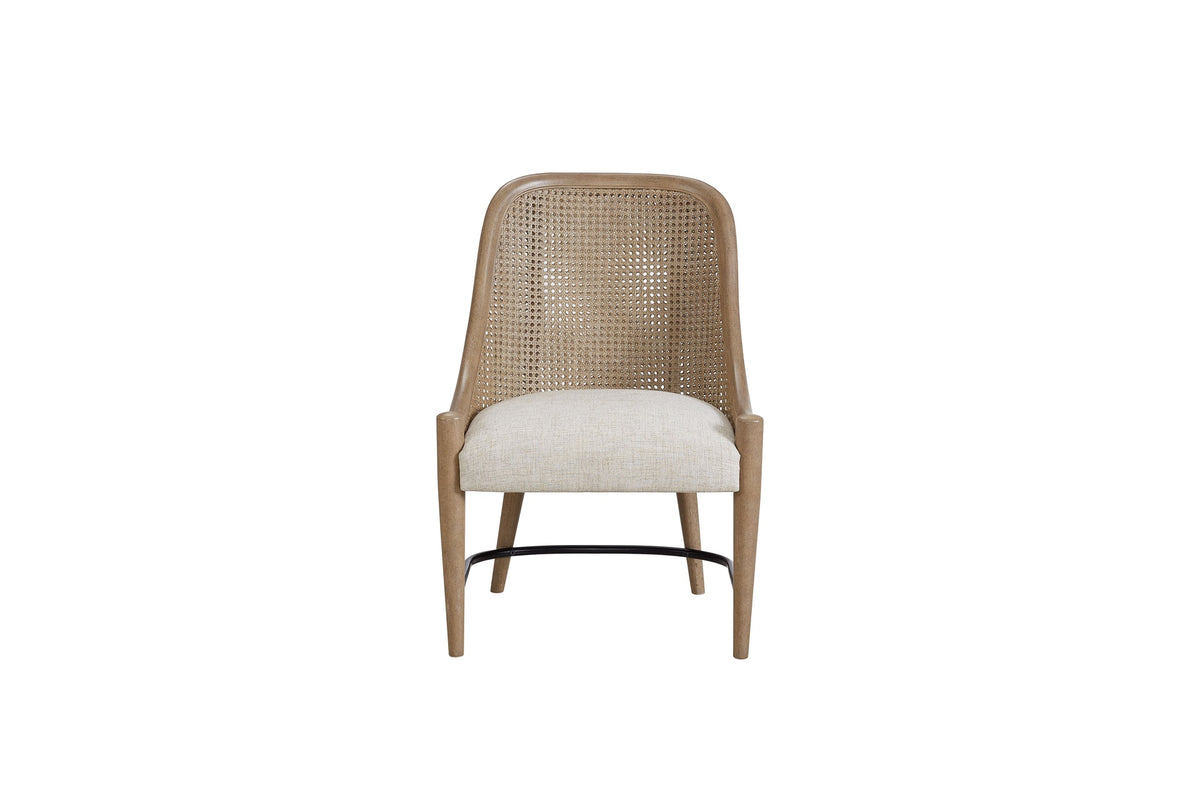 Cane Backed Host Chair in Sand Colored Finish Set of 2