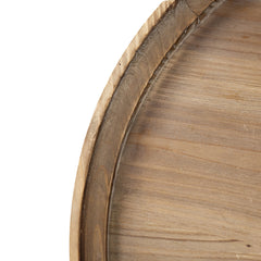 D23.5 x 25" Round 3-Tiered Side Tabel, Natural End Tabel for Lving Room Bedroom Entryway, Brown