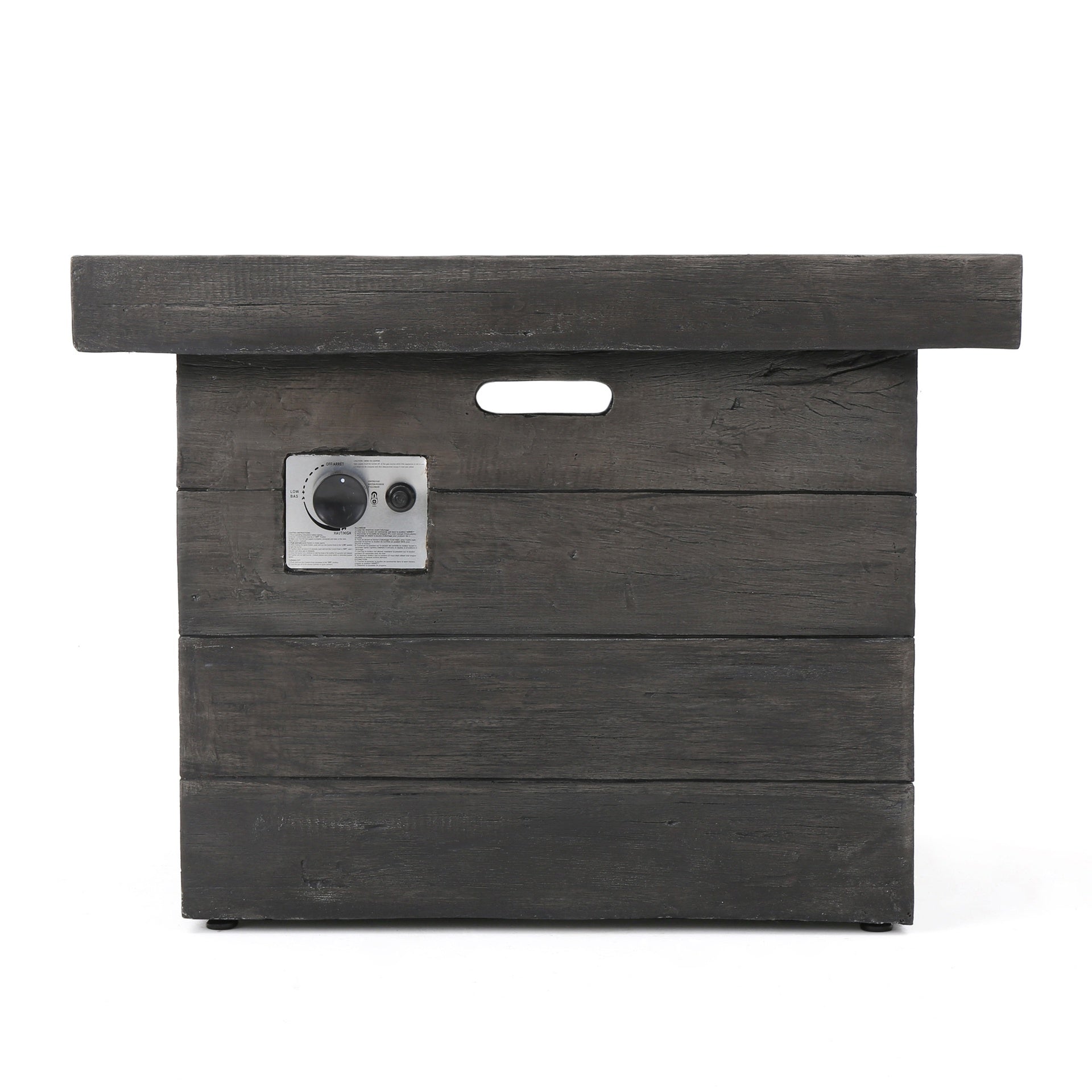 ANCHORAGE 32'' WOOD SQUARE MGO FIRE PIT GREY - 40,000 BTU