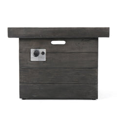 ANCHORAGE 32'' WOOD SQUARE MGO FIRE PIT GREY - 40,000 BTU