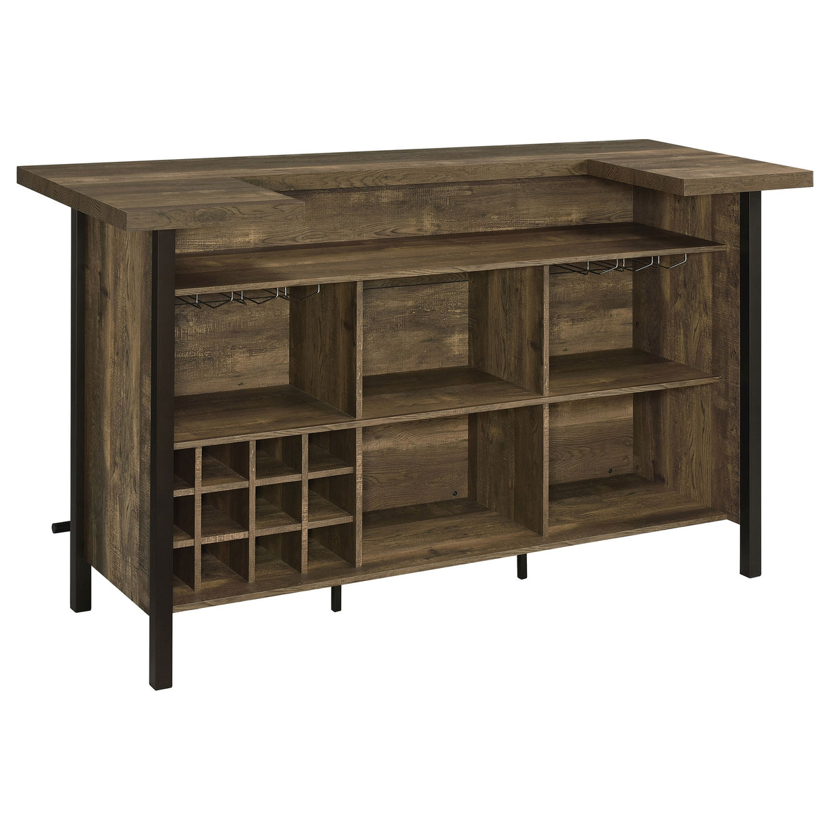 Lampton Rustic Oak Freestanding Home Bar