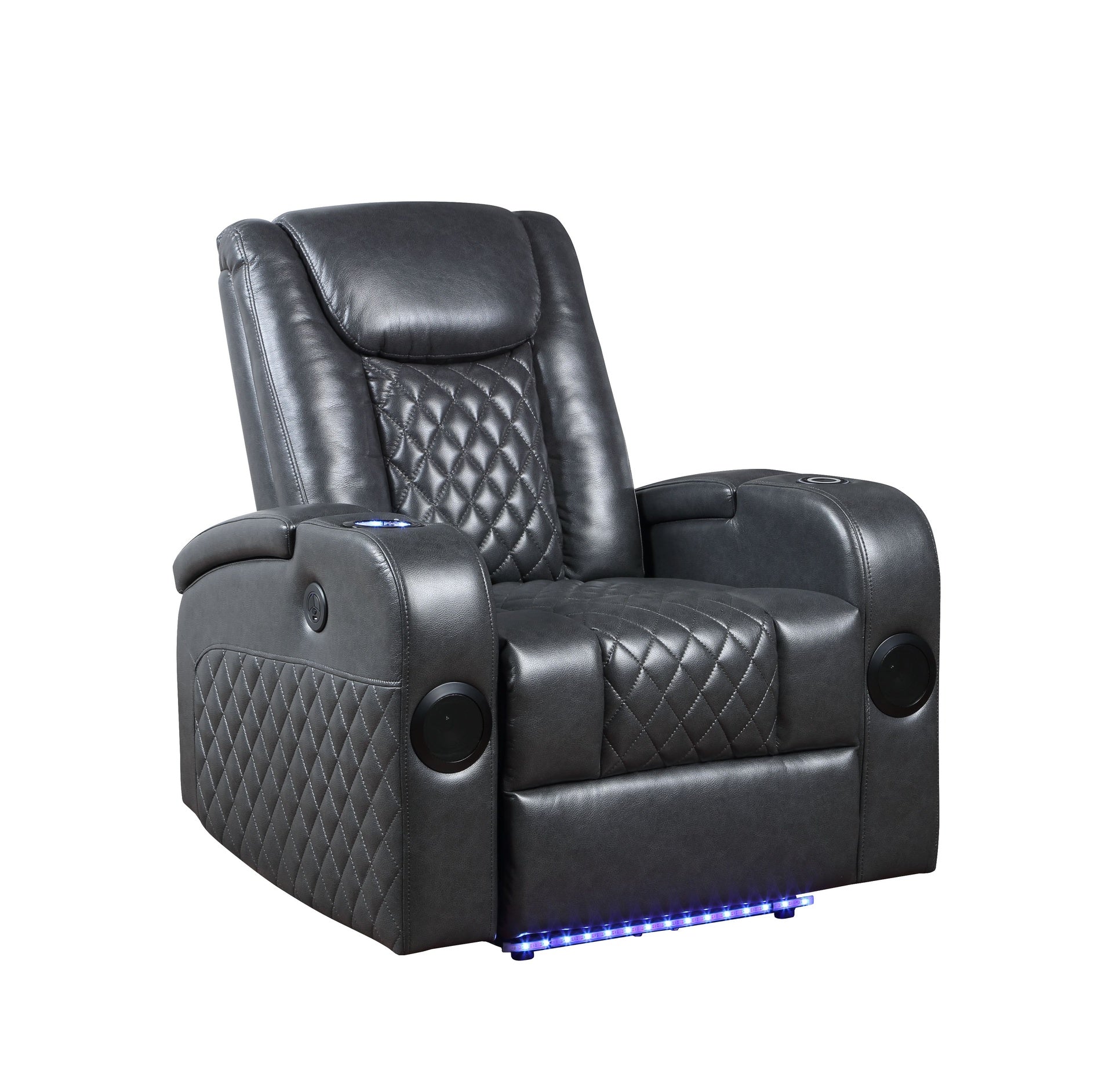 Dark Grey Power Recliner with Bluetooth
