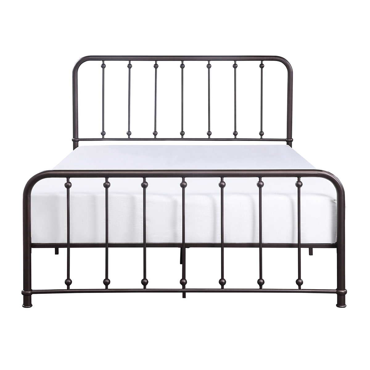 Classic King Platform Bed Dark Bronze Finish Metal Frame Bedroom Furniture 1pc