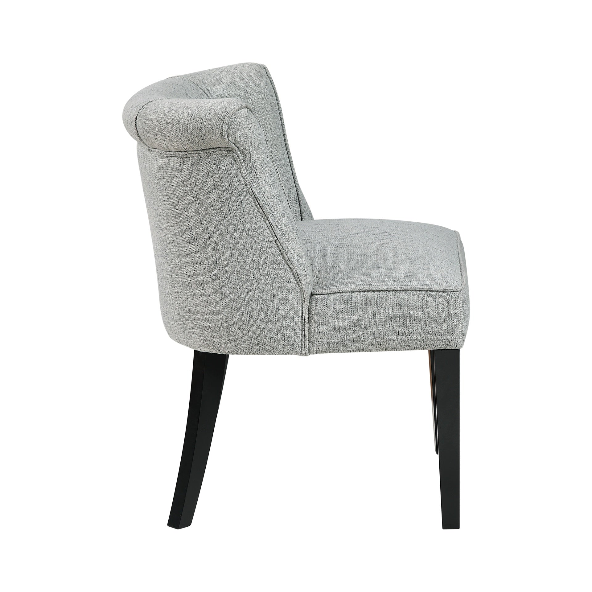 Foam Cushion Seat 1pc Accent Chair Curved Back Gray Fabric Upholstered Espresso Finish Legs Modern Home Furniture