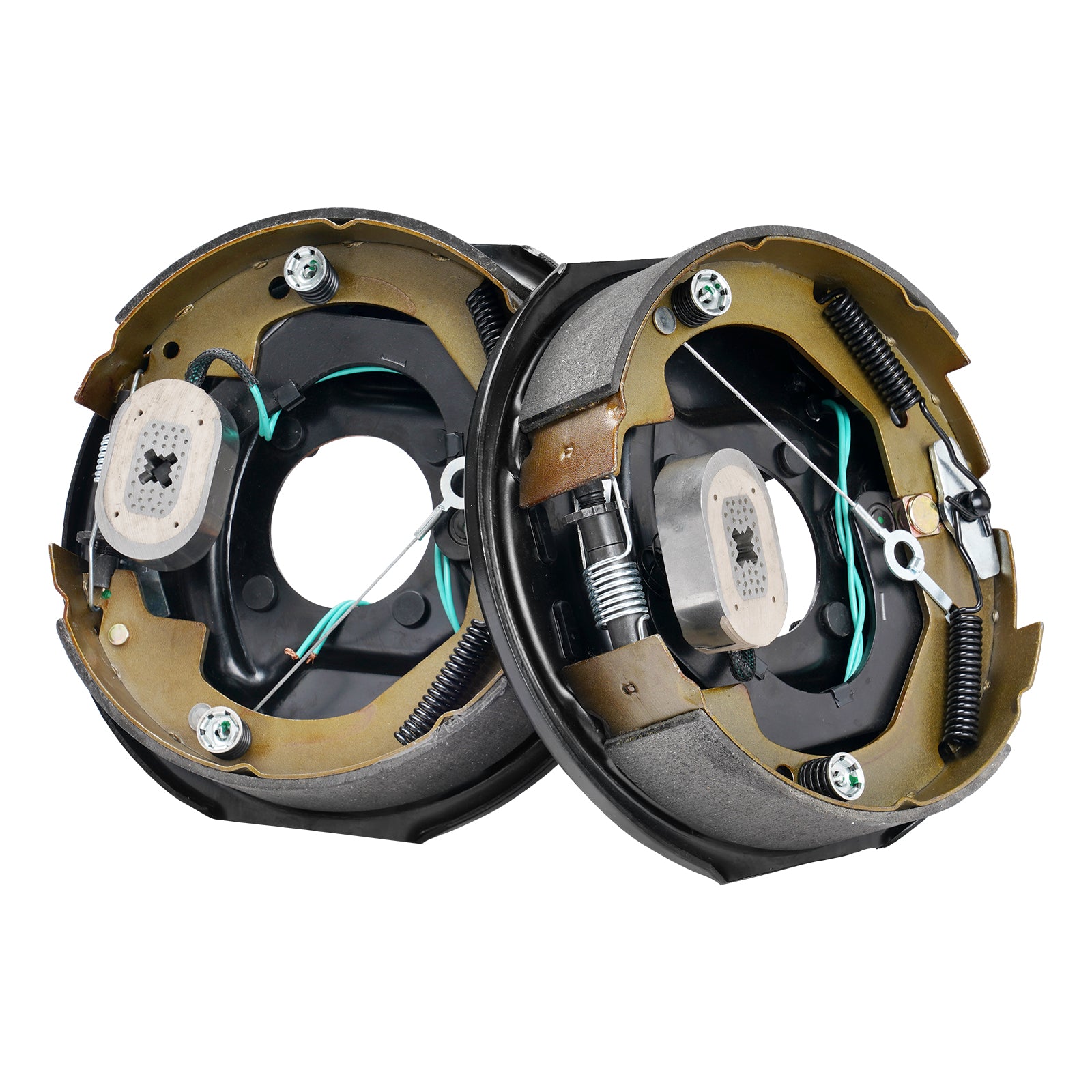 Electric Trailer Brake Assembly, 10" x 2.25", 1 Pair Self-Adjusting Electric Brakes Kit for 3500 lbs Axle, 4-Hole Mounting, Backing Plates for Brake System Part Replacement (1 Right + 1 Left)