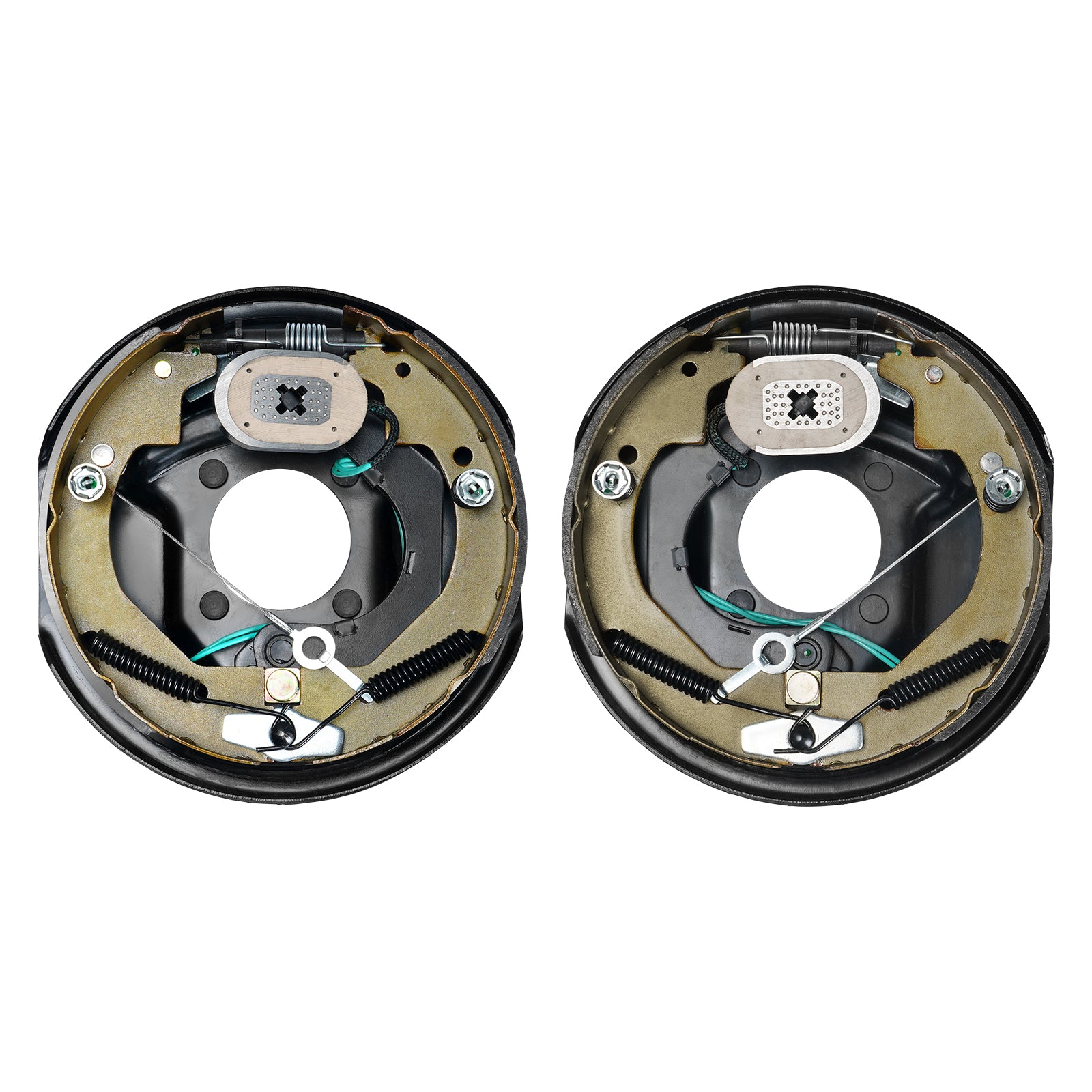 Electric Trailer Brake Assembly, 10" x 2.25", 1 Pair Self-Adjusting Electric Brakes Kit for 3500 lbs Axle, 4-Hole Mounting, Backing Plates for Brake System Part Replacement (1 Right + 1 Left)
