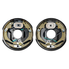 Electric Trailer Brake Assembly, 10" x 2.25", 1 Pair Self-Adjusting Electric Brakes Kit for 3500 lbs Axle, 4-Hole Mounting, Backing Plates for Brake System Part Replacement (1 Right + 1 Left)