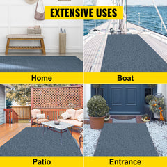 Gray Marine Carpet 6 ft x 23 ft Boat Carpet Rugs Indoor Outdoor Rugs for Patio Deck Anti-Slide TPR Water-Proof Back Cut Outdoor Marine Carpeting Easy Clean Outdoor Carpet Roll