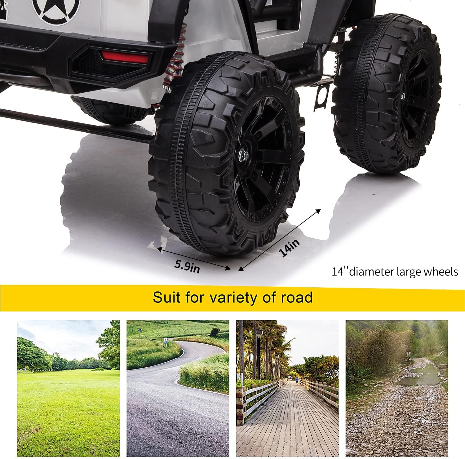 12V Ride on Car Truck with Remote Control, 2 Seater Kids Electric Car, Spring Suspension, 9Ah Battery Powered, 3 Speeds, Double Doors, Music Player