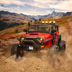 12 V Ride on Car Truck with Remote Control, 2 Seater Kids Electric Car, Spring Suspension, 9Ah Battery Powered, 3 Speeds, Double Doors, Music Player