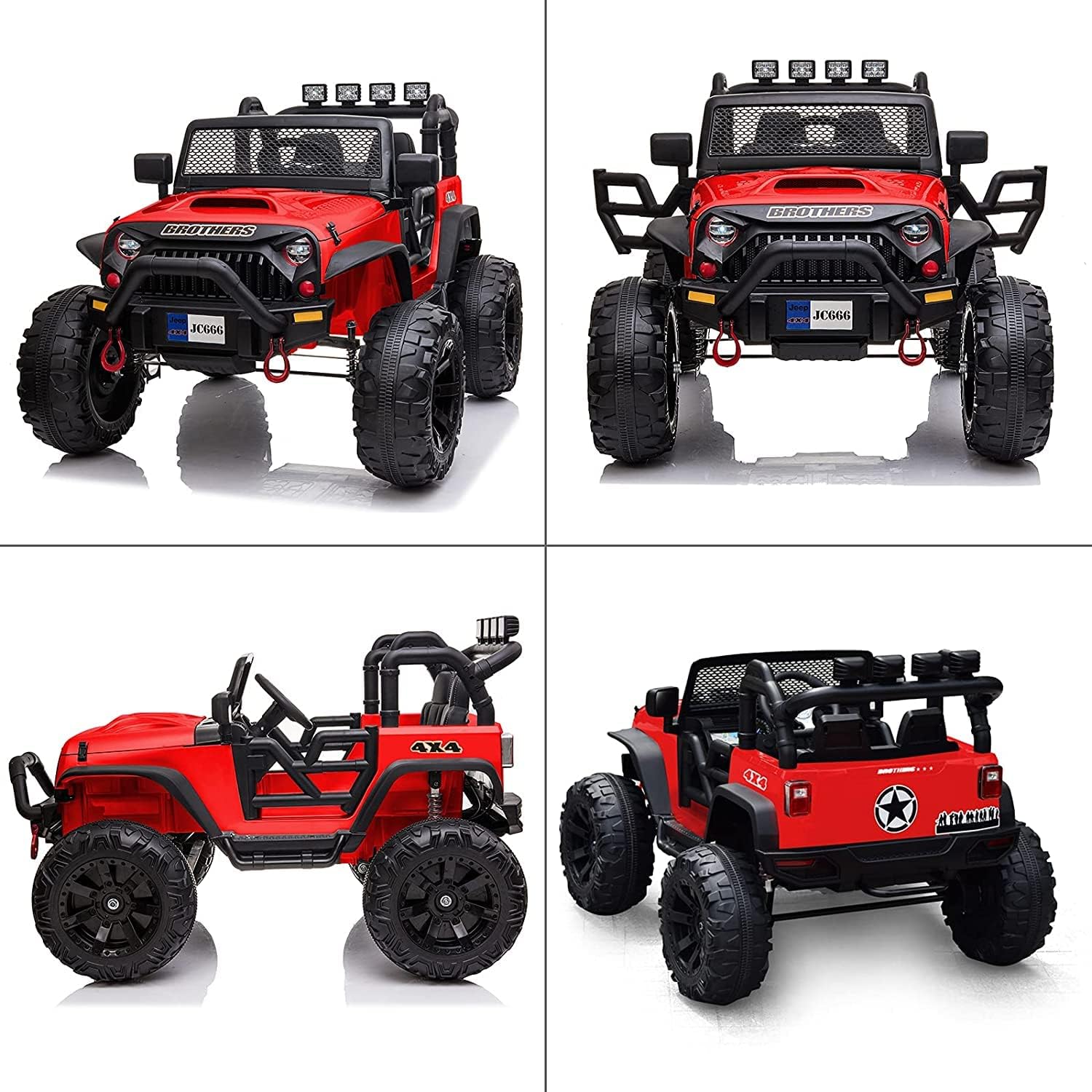 12 V Ride on Car Truck with Remote Control, 2 Seater Kids Electric Car, Spring Suspension, 9Ah Battery Powered, 3 Speeds, Double Doors, Music Player