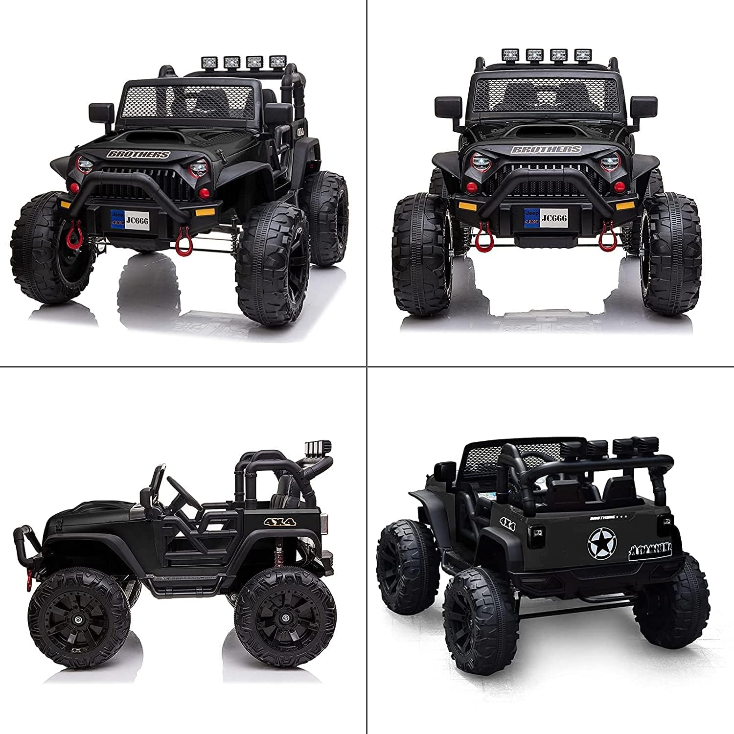 12V Ride on Car Truck with Remote Control, 2 Seater Kids Electric Car, Spring Suspension, 9Ah Battery Powered, 3 Speeds, Double Doors, Music Player