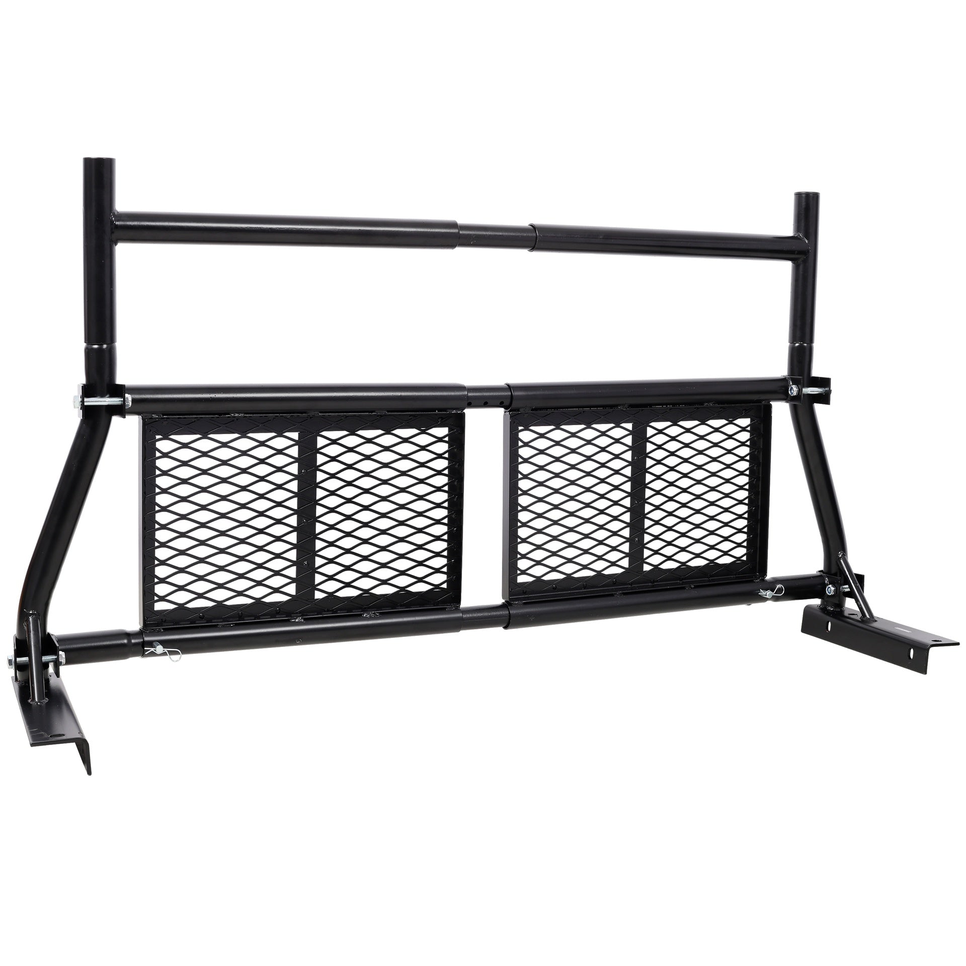 Pickup Truck Headache Rack,Adjustable Steel Truck Back Rack Mesh Window Protector Head Frame Bed,Black