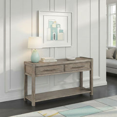 54 inch Sofa Table, No Assembly Required, White Oak Finish
