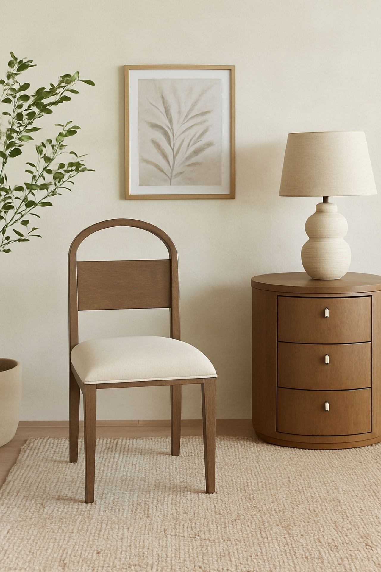 Wood Arch Back Chair - Cocoa/ White Sand (Set of 2)