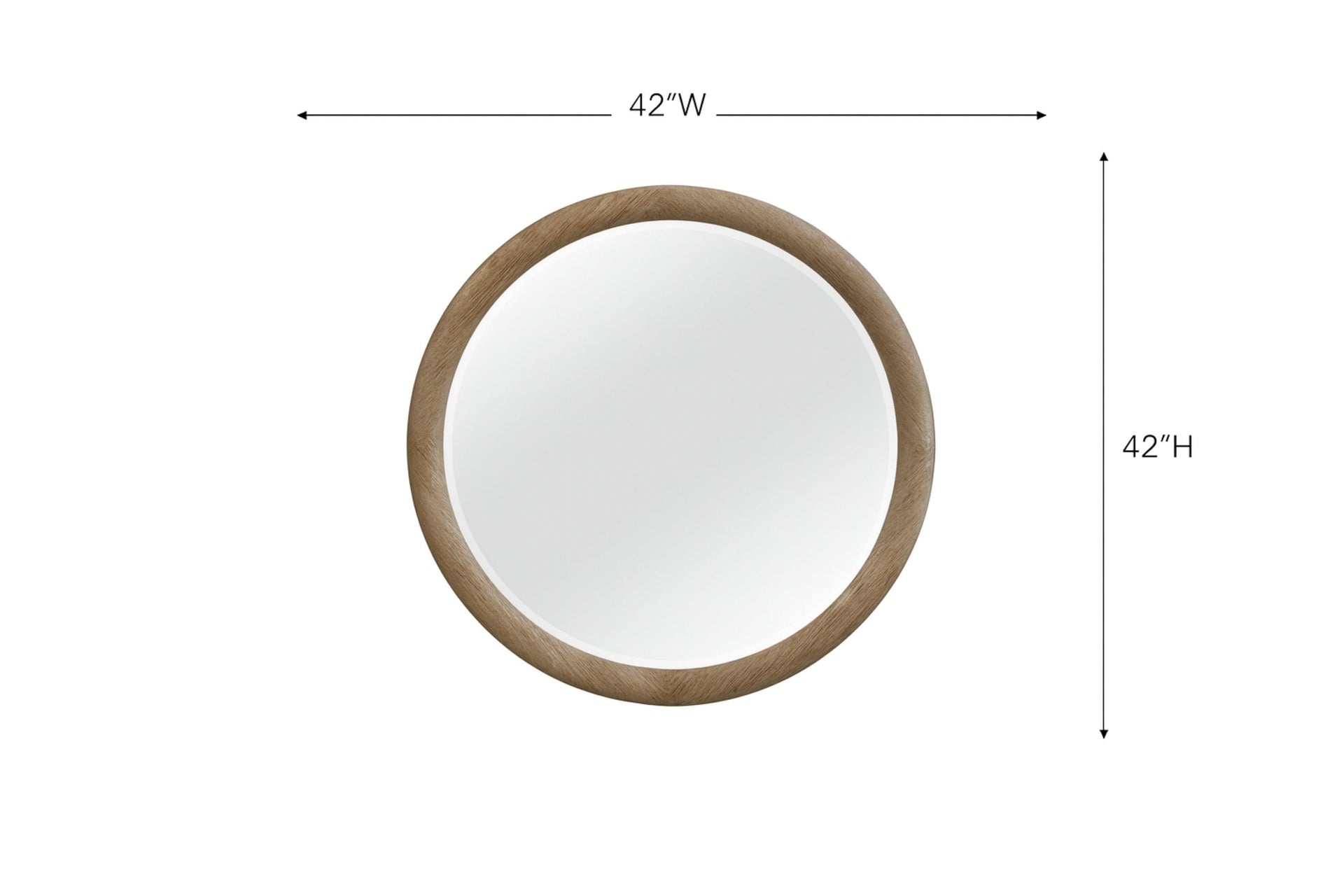 English Knotty Oak Inspired Round Mirror