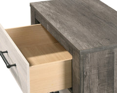 1pc Chest Two-tone Finish Convenient Bedside Storage Four Drawers Metal Pull Handle Gray Beige