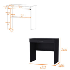 Kaylor Storage Desk, Modern Design with Drawer and Shelf