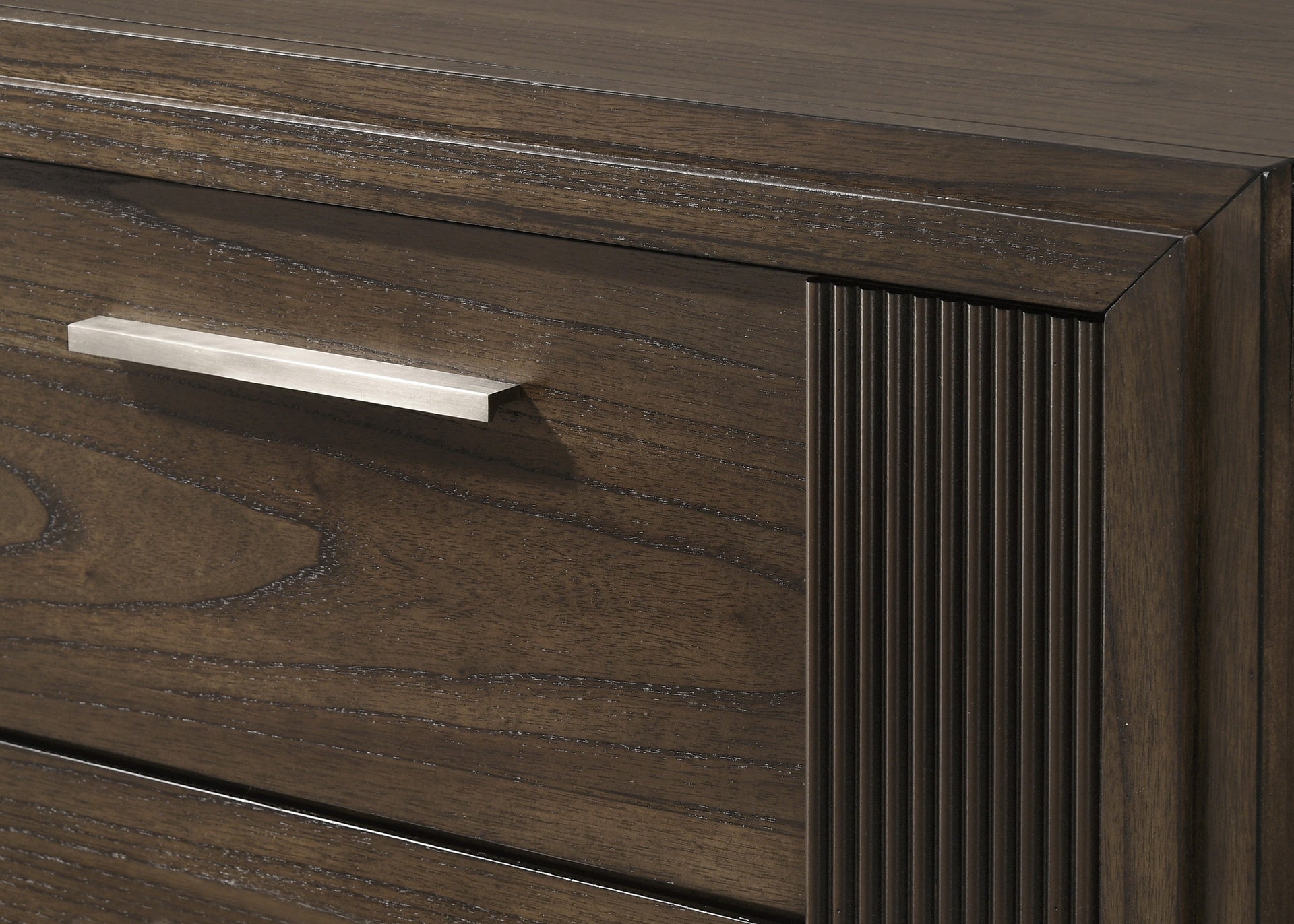 1pc Contemporary Six-Drawer Dresser Rich Wood Finish Rustic Charm Polished Hardware Wooden Furniture Brown