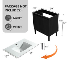30 Inch Bathroom Vanity without Sink