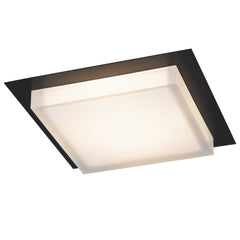 14 inch Square Black Integrated LED Flush Mount