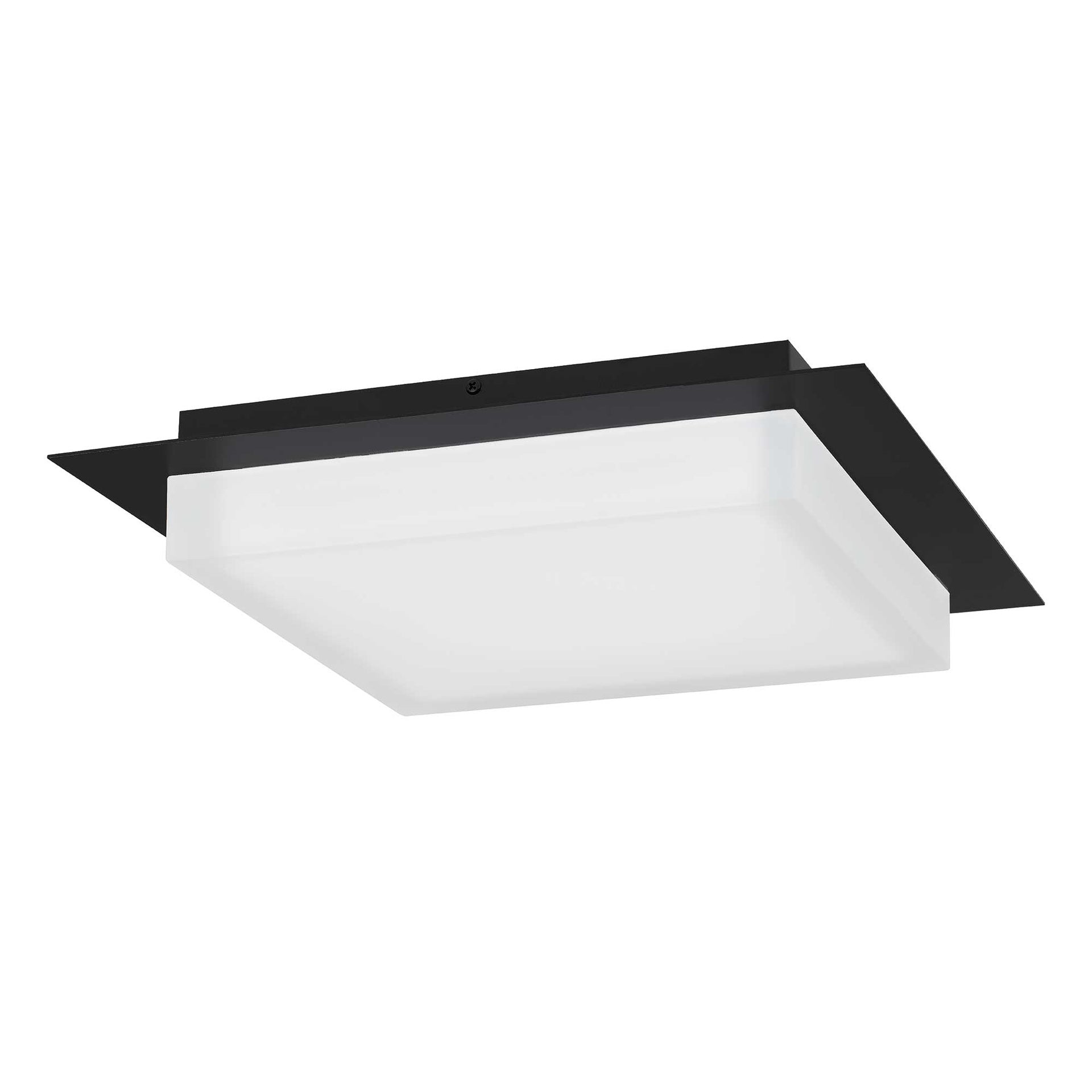 14 inch Square Black Integrated LED Flush Mount