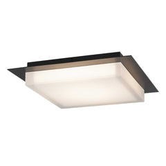 14 inch Square Black Integrated LED Flush Mount