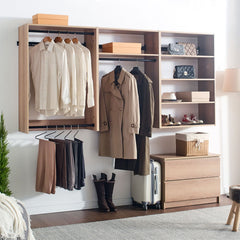 Devi Oak Wall Mounted Wood Closet System