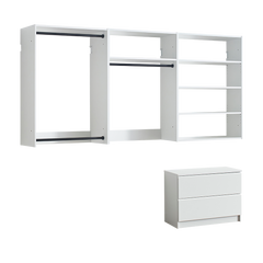 Devi White Wall Mounted Wood Closet System