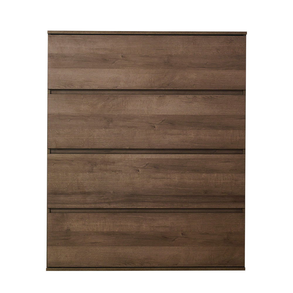 Liv Four-Drawer Contemporary Wood Chest in Walnut Brown