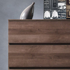 Liv Four-Drawer Contemporary Wood Chest in Walnut Brown