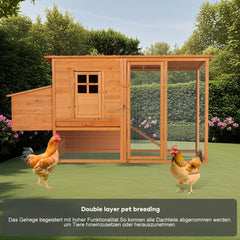 Extra-large wooden chicken coop, outdoor unit that can be easily assembled and stable, indoor with cleaning tray and waterproof roof