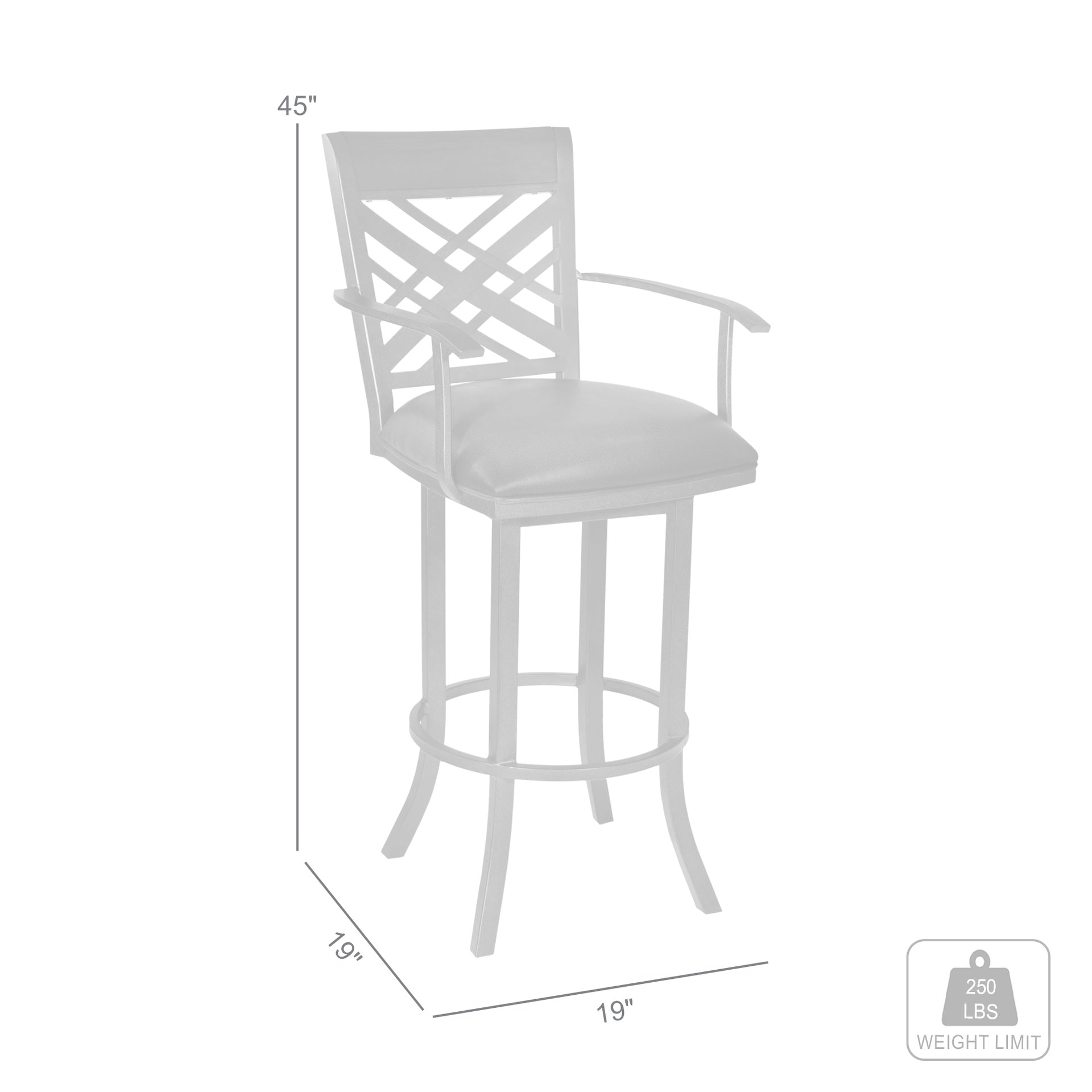 Tahiti 30" Arm Barstool in Auburn Bay finish with Brown Pu upholstery
