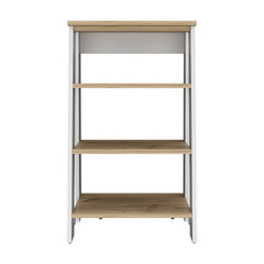 Linen Cabinet Jenne, Four Open Shelves, Light Oak / White Finish
