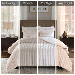 King/Cal King Faux Fur Comforter Mini Set