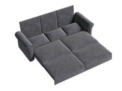 Chesterfield Sofa,93.7" King Pull Out Sofa Bed,3-in-1 Velvet Convertible Sleeper Sofa with Nailhead Trim & Rolled Arm,Multi-Functional Sofa Bed for Living Room,Bedroom,Grey