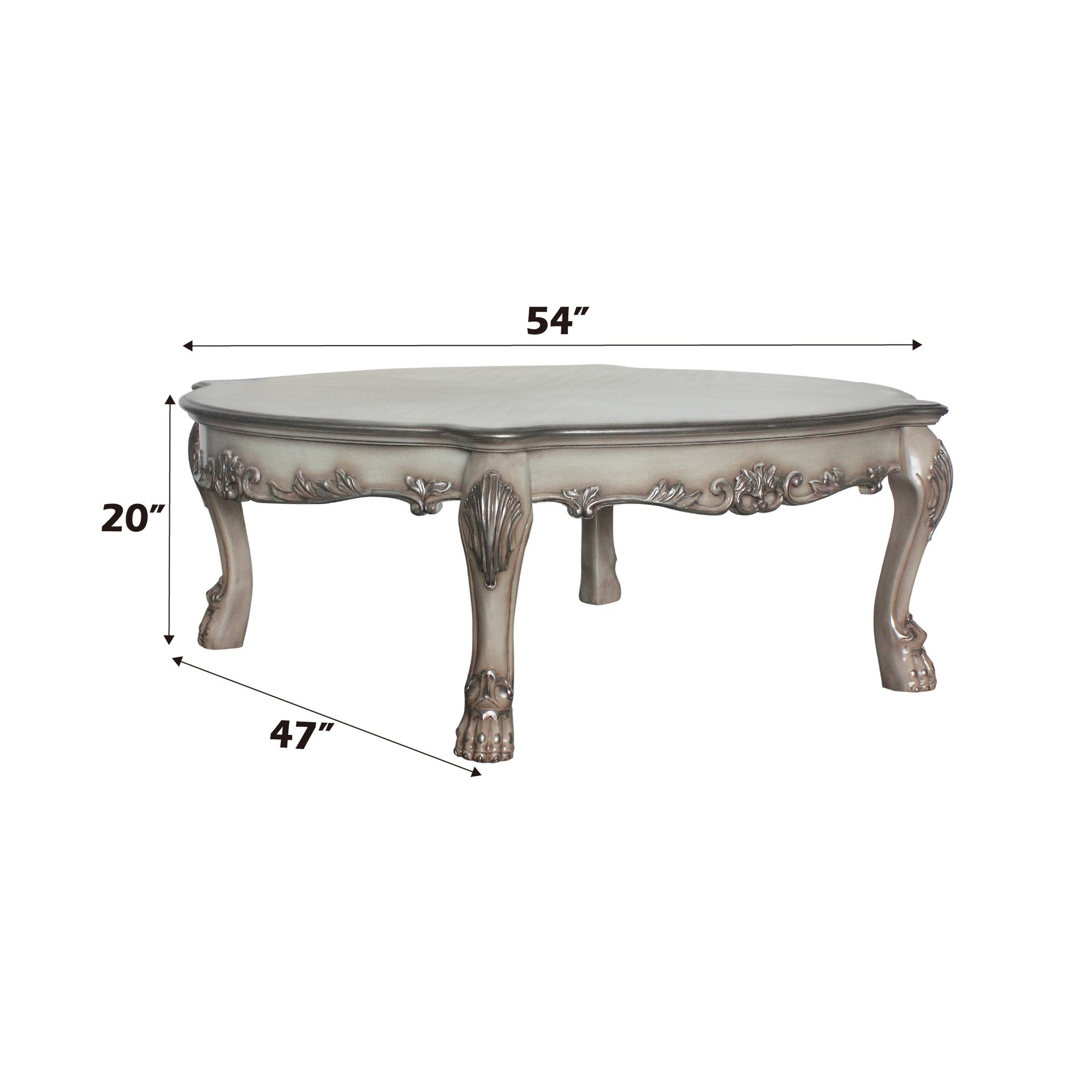 Dresden Vintage Bone White Finish Coffee Table