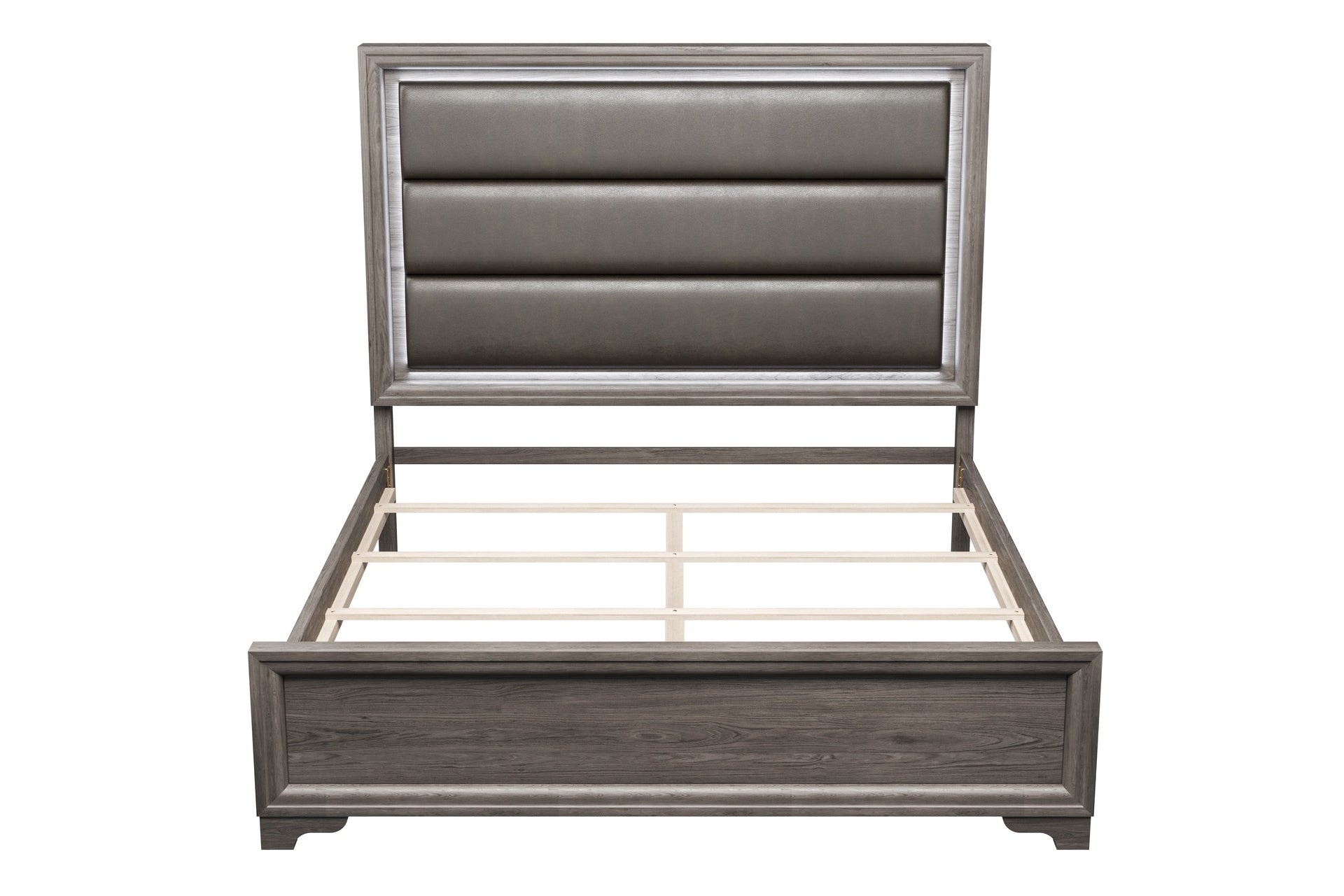Elegant Modern 1pc Eastern King Size Bed Horizontal Tufting Headboard Espresso Finish Bedroom Furniture