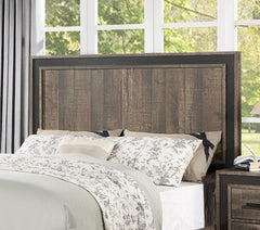 Oak Finish High Headboard 1pc King Size Bed Bedroom Furniture Bedframe Panel Design Wooden