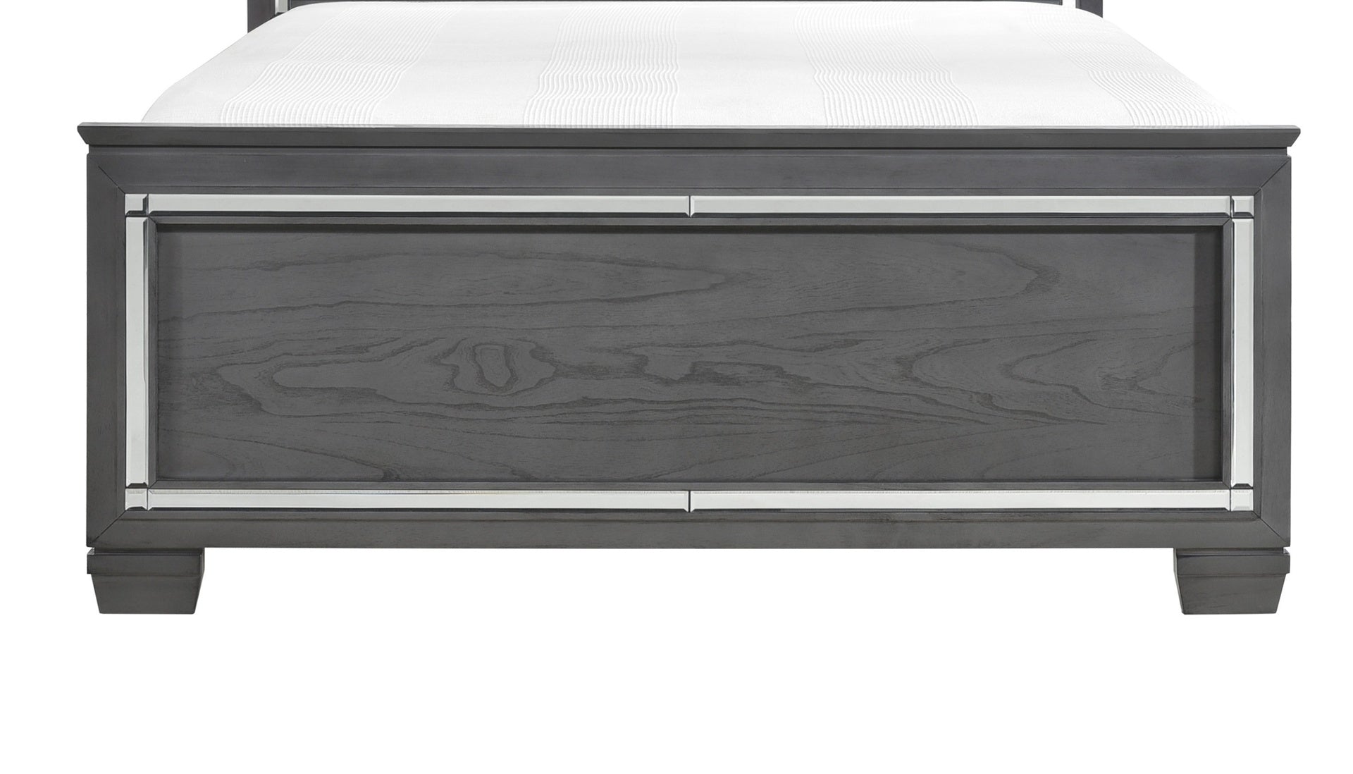 Glamourous Style 1pc Queen Bed Button-Tufted Upholstered LED Headboard Gray Finish Modern Beautiful Bedroom Furniture