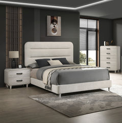 1pc Contemporary Style Two Drawers Nightstand Solid Wood  Unique White Finish Bedroom Furniture