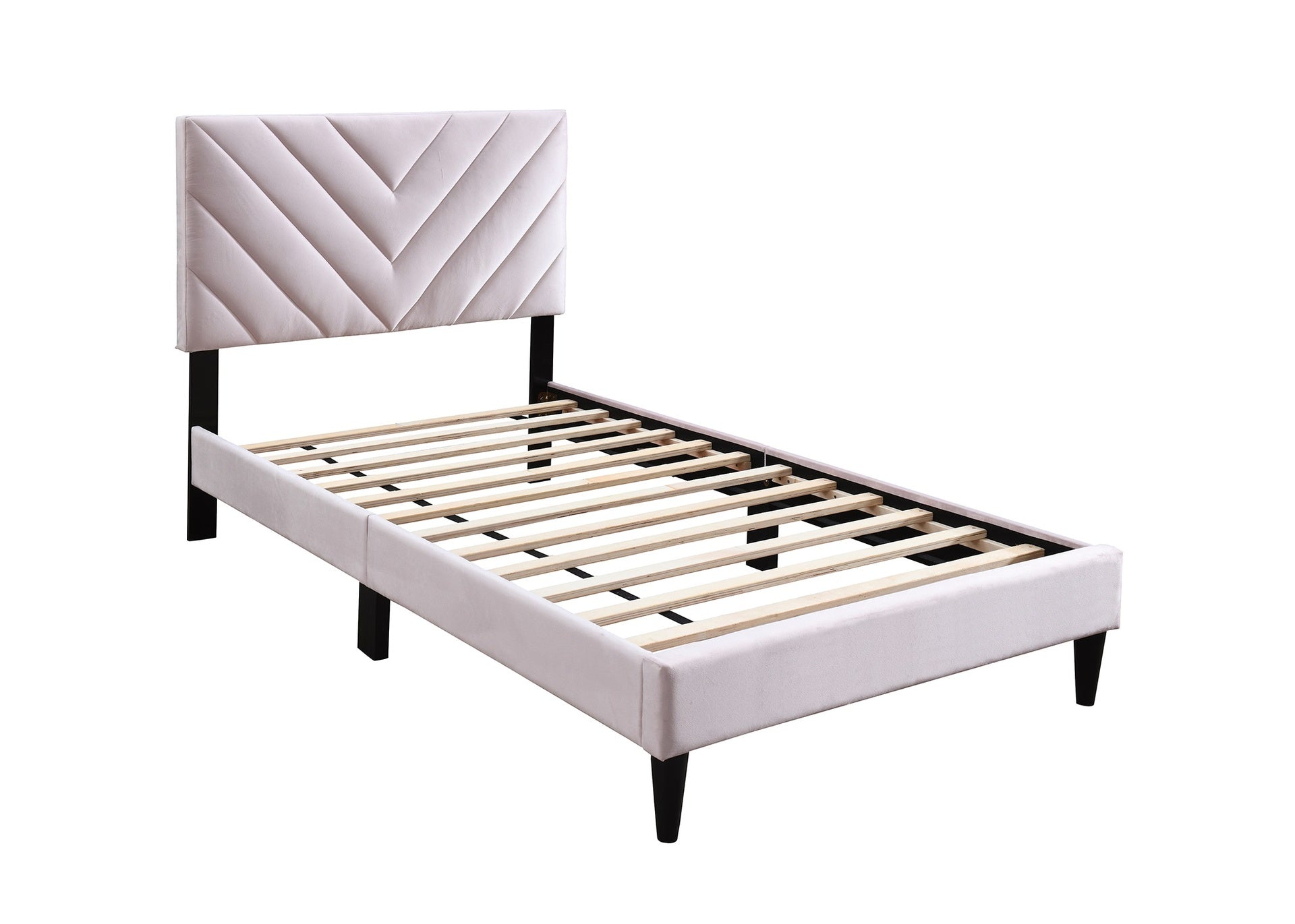 1pc Twin Size Bed Adjustable Headboard Middle Support Legs Light Pink Finish Bedroom Furniture