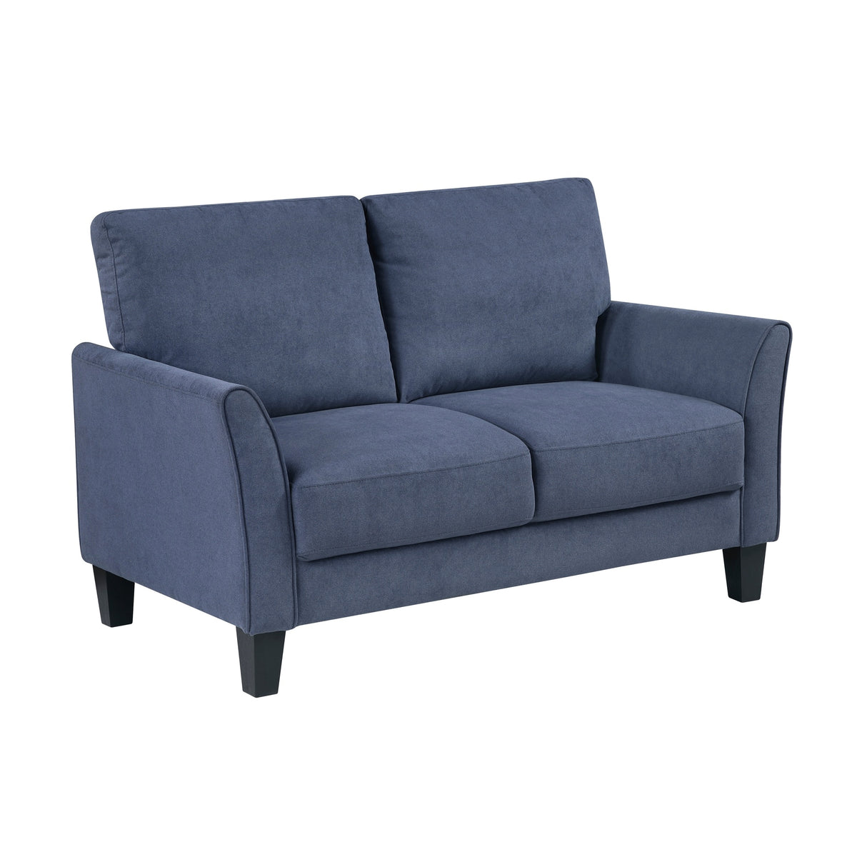 Modern Contemporary Upholstered Loveseat Blue Plush Seat Comfort Durable Solid Wood Living Room Furniture 1pc
