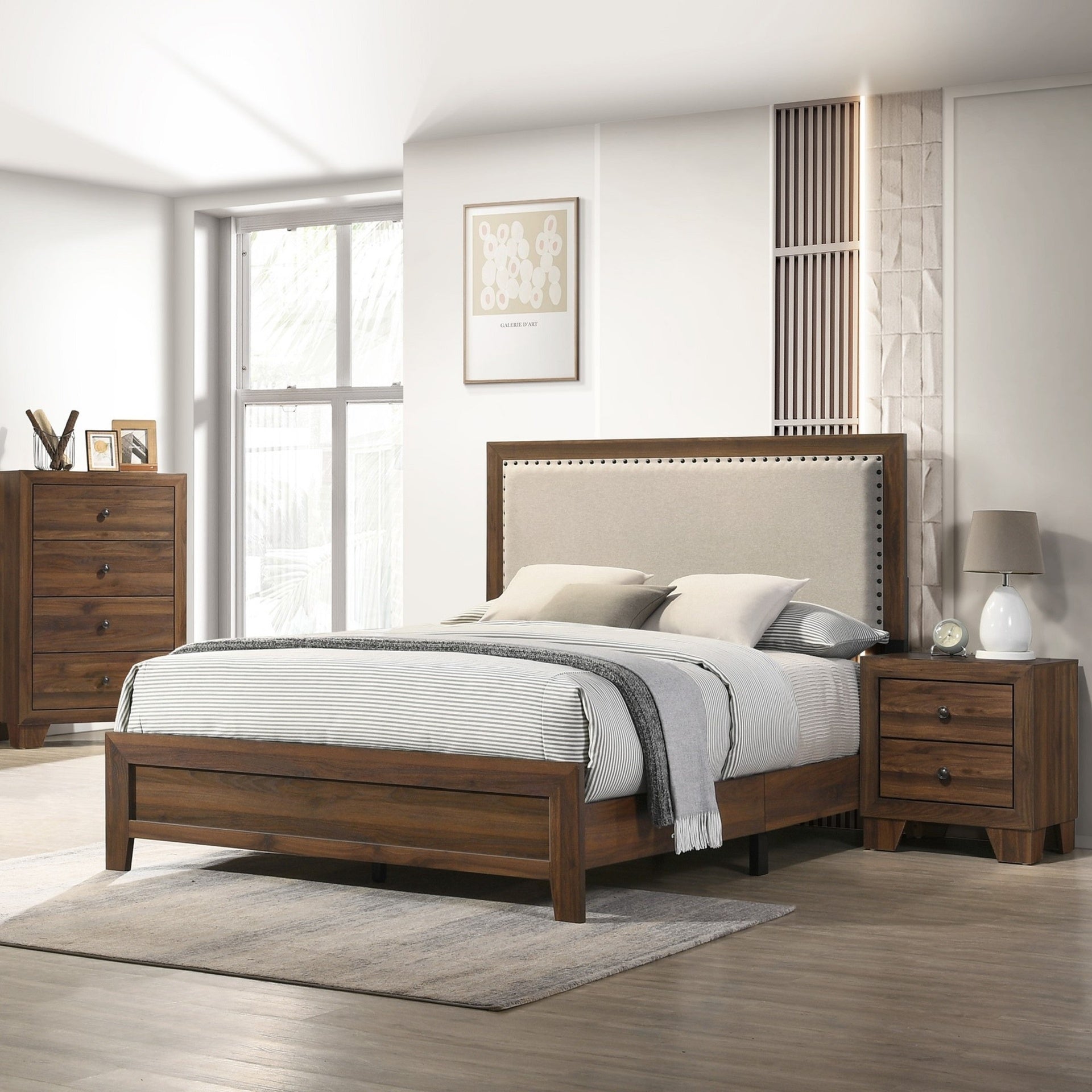 Rustic 1pc Contemporary 4-Drawer Storage Tall Chest Metal Hardware Rustic Brown Cherry Rustic Finish Wooden Bedroom Furniture